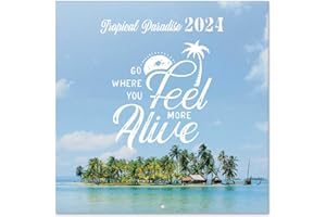 Grupo Erik: Calendario 2024 da Muro Tropicale, 12 mesi + 4 in omaggio, 30x30cm FSC®, ideale come Calendario 2024 da parete, Calendario ufficio 2024, Calendario casa 2024, Calendario natura 2024