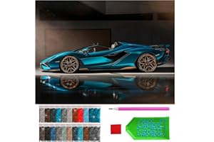 ARTULIO Diamond Painting Set Sportwagen – 5D Diamant Painting Bilder Kinder 30x40 cm mit Diamond Painting Zubehör für Kinder und Erwachsene - Crystal Art