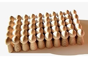 ‎SPIELTZ DIY Holzfiguren zum Bemalen + Basteln, Spielfiguren aus Holz unlackiert, Figurenkegel/Holzkegel für Deko, Hochzeit, Brettspiele etc. Made in Germany. (50 Halmakegel 19/40 mm)