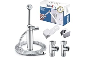 Tout métal Kit de douchette de bidet SonTiy - Pour toilettes, salle de bain, Avec pression et support réglables -chromé - Robinetterie pour WC, hygiène personnelle et nettoyage des couches