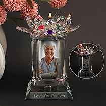 Mini-Urne Mit Kristall & Foto-Halter - Andenken Für Geliebte Menschen & Haustiere