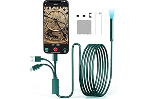 UXEN Endoscope Inspection Camera - USB Endoscope Camera Flexible Rigid Snake Camera with 6 LED Lights