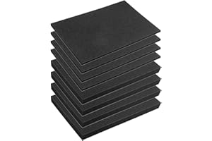 QWORK® espuma precortada 4 piezas 400 x 300 x 25 mm + 4 piezas 400 x 300 x 10 mm, utilizada para proteger herramientas, cámaras, cosméticos y manualidades