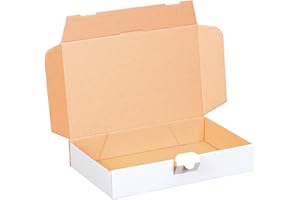 smiley pack Pack of 100 Maxi Letter Boxes 240 x 160 x 45 mm White Choice of Size and Quantity Shipping Box Goods Mail Goods Shipment Book Sending Post Box DHL Hermes DPD GLS UPS Deutsche Post (Pack of