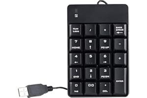 GeneralKeys Nummernblock: Numerischer Ziffernblock/Keypad mit 19 Tasten, USB 2.0 (Zahlenblock, Numpad, Tastatur)