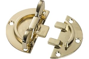 SATOHA 4 Stück Drehriegel Ø 61 mm, Stahl vermessingt, Dreh-Verriegelung, Tischbeschlag Möbelriegel zum Anschrauben Tischverbinder von SO-TECH®