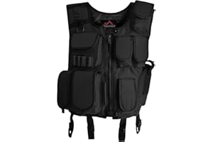 normani SWAT Weste Einsatzweste mit vielen Taschen und Pistolenholster in Schwarz