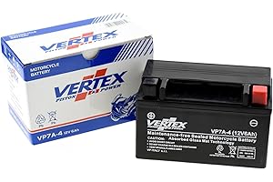 Vertex VP7A-4 Sealed AGM Motorcycle/Powersport Battery, 12V, 6Ah, CCA (-18) 90, Compatiable with: CTX7A-BS, Perfect battery for Motorcycle, ATV's, Personal Watercraft and Snowmobiles