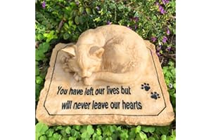 YOICN LTH BGG Cat Memorial Stones with A Sleeping Cat on The Top, Pet Memorial Stones Grave Markers for Cat, Sympathy Cat Memorial Gifts Outdoor for Garden, Backyard Patio or Lawn,8.5"x7"x3.5"