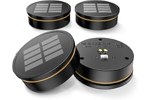 GEARLITE 2 LED (Varm/Vit) Solcellslampor Ersättningsöverdel 8 cm, 800 mAh Solcellslampor Ersättningsdelar, Solbatterilåda med högeffektiva solpaneler för solcellslampor Lykta Lock Trädgård 4 st