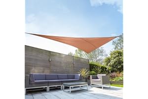 Kookaburra Waterproof Garden Sun Shade Sail Canopy in Terracotta 98% UV Block (6m x 4.2m Right Angle Triangle)