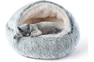 CATISM Katzenbett Flauschig Katzendecke, 50cm Gemütlich Katzenbett für große Katzenkätzchen Washbar KuscheIn Hundebett Hundehaus Weiche Bequeme Grau