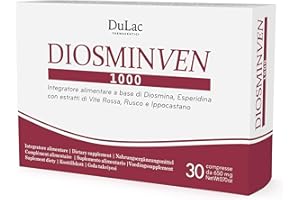 DULÀC FARMACEUTICI 1982 Dulàc - Suplemento Hemorroides, Piernas Cansadas, 30 Comprimidos, Mejora la MicroCirculación con Diosmina y Hesperidina, Ingredientes Naturales, Fabricado en Italia