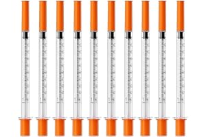 AUXHCYL 10 Pcs 1ml 30G 8mm Precision Multiple Uses Distribution Measuring Tools Plastic Lab Accessories Individually Sealed Packaging for Pet Feeding Liquid Separation