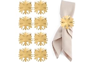 UPKOCH 25 Pezzi Portatovaglioli Natalizi Con Fiocco Di Neve Anelli Per Tovagliolo Carta Decorazioni Da Tavola Per Festa Natale Matrimonio Anniversario
