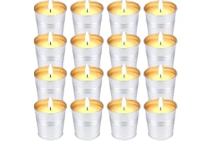 SACEMONTIC Pack of 16 Citronella Candles Outdoor, 280 Hours Burn Time, Outdoor Citronella Scented Candles Natural Soy Wax Citronella Scented Candle Garden Indoor Best Gift for Camping Picnic Patio