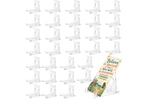 32 stycken akrylstativ 6,5 x 5,5 cm, transparent justerbara plasttallriksställ, dekorativa tallrikshållare, kortstativ, displ