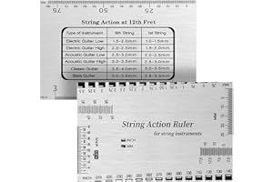 SKRFREN 2 Stück Messwerkzeug Für Die Gitarre, Gitarren Lineal String Saitenlage-Messgerät Gitarre Gauge Lineal Gitarrensaiten-Aktionsmesslineal, Gitarrenhöhenmessgerät Für Elektro-, Akustik- Und Bassgitarren