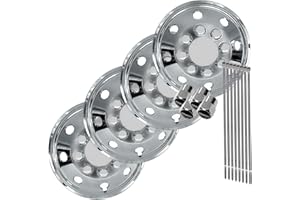 Upgrade Your Van's Wheels with 4TRESS Chrome Finish Deep Dish Wheel Trims Fits Vans and Deep Dish Wheels with Chrome Valve Dust Caps and Cable Ties for Easy Installation and Extra Protection (16 Inch)