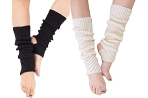 YUANQIAN Calentadores de piernas de punto extra suaves por encima de la rodilla sin pies para mujer, para yoga, ballet y danza