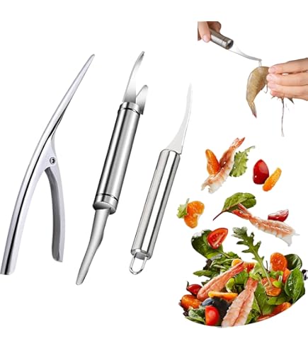 Set Coltelli Per Gamberetti Esshogo - 3 Pezzi, Per Sgusciare, Pulire E Eliminare Il Budello - Foto 12