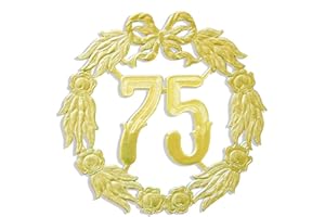 Walter Kunze Jubiläumszahl 75, Ø 27 cm, Gold, Jubiläumskranz