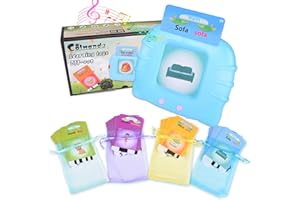 Colmanda Sprechende 112 Blätter 224 Wörter hörbar, Lernspielzeug für 2-6 Jahre, Vorschul Lernmaschine, Interaktive Spielzeug für Jungen Mädchen (Blau-Deutsch)