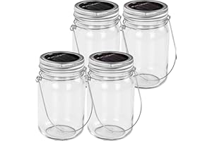 VOLTRONIC LED Solarleuchte im Einmachglas, innen und außen, IP44, Setwahl, 4er Set