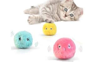 JINGSHUBO palla intelligente del giocattolo del gatto, palla interattiva di peluche con le chiamate degli animali, giocattoli per animali domestici