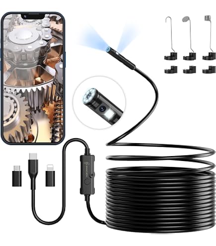 Telecamera Endoscopica 10 Metri Con Schermo 4,3 Pollici HD Endoscopio Industriale GuKKK 10m | Schermo 4.3" HD Impermeabile IP67 Sonda Con Telecamera - 3