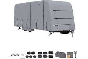 AFFINITYFURN Travel Trailer Cover, 4 Layers Heavy Duty Motorhome Cover 18-20 FT Caravan Cover, Windproof & Waterproof & Anti-UV, for Trailer RV