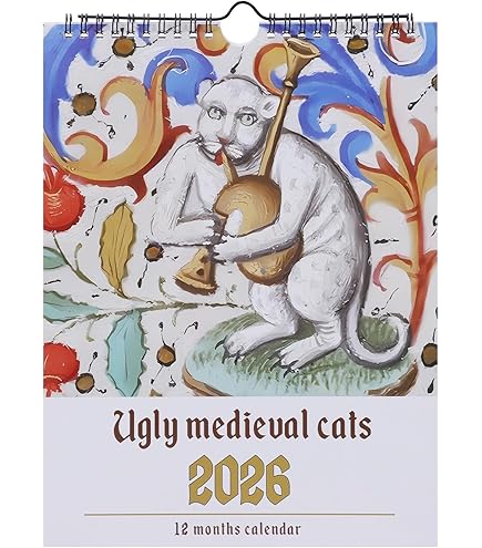 Weird Cats in Renaissance 2026 Wall Calendar, 12 Monthly