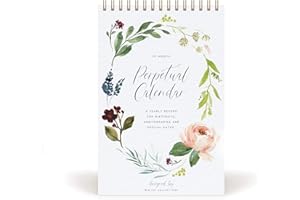Bliss Collections Perpetual Calendar for Birthdays and Anniversaries, 12 Month Botanical Floral Dates to Remember Book, Journal for Important & Special Days, Wall Hanging Date Organiser, 176 x 250 mm