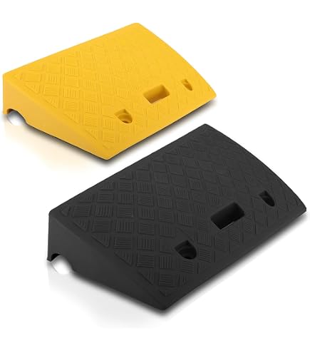 Rampa Antiscivolo In Gomma ZincOrange | Capacità Di Carico 998Kg, Altezza 2.5 Cm | Per Sedie A Rotelle, Moto, Carrelli (Con Tunnel Per Cavi)