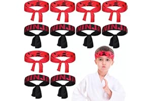above zero 12 Pièces Bandeau Ninja pour Enfants, Ninjas Party Bandeau, Ninja Party Favors, Ninja Party Bandeaux pour Karaté Halloween Fête d'Anniversaire