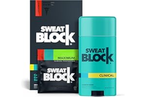 SweatBlock Antiperspirant Deodorant Max Clinical System for Men & Women. Treat Hyperhidrosis, Excessive Sweating & Underarm Odor - DRIBOOST [PM] Antiperspirant Wipes + [AM] Daily Deodorant Stick