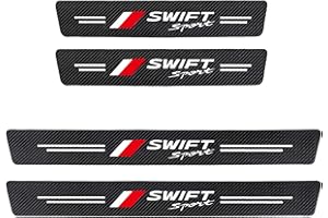 WYXAXNM 4Pcs Car Door Sill Protector for Suz-uki Swift Sport, Carbon Fiber Outer Door Sill Non-Slip Kick Plates Sticker Trim, Auto Accessories Scuff Guard Threshold Cover Pedal Edge Entry Guard Decorative
