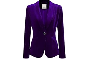 Allegra K Disfraz de Navidad Abrigo De Oficina para Mujer Chaqueta De Terciopelo con Botones Y Cuello Chal Sólido