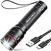GEARLITE Rechargeable LED Torch, 2000LM Torches LED Super Bright with 3 Modes, Portable Small Torch with Battery, Waterproof