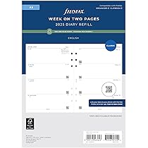 Agenda Filofax 2025 - Semana Vista 2 Páginas - A4 - 5 Idiomas - Con Códigos QR