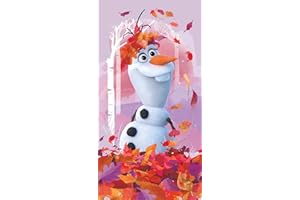 BERONAGE Serviette de bain Disney La Reine des Neiges - Motif Olaf - Serviette de plage 75 x 150 cm - 100 % coton - Anna Elsa Kristoff Sven Arendelle