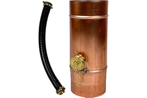 SÜDMETALL - Premium Kupfer Regenwassersammler 100 mm mit Schlauch- und Fassanschluss für das Fallrohr - Regensammler 75% Wasser-Ertrag - Wassersammler für Regentonnen vom Fachhandel entwickelt