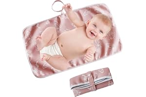 KAMHBE Portable Changing Mat Baby Foldable Travel Changing Mat Waterproof Infant Urinal Pad 60cm x 35cm for Travel Home Outside - KAMHBE (Pink)
