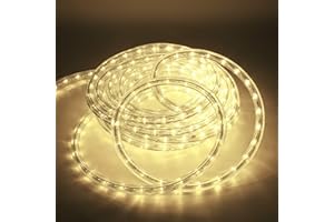 ‎KEFFLUM kefflum LED Lichterschlauch Aussen Warmweiß 8M 288 LEDs, IP65 Wasserdicht lichtschlauch für Innen und Außen 3100K lichtschläuche für Garten Weihnachten Dekoration Zaun Dach Beleuchtung