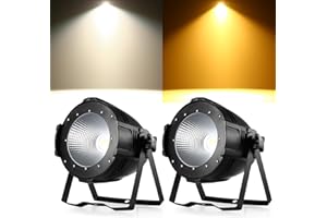 Erreyht 2PCS 100W COB LED Par Spotlight, Cold White/Warm White Stage Light with DMX512/Master-Slave, Strobe Effect for DJ, Disco, Photography, Birthday Party, Wedding