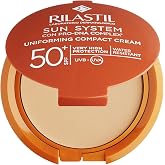 Rilastil Sun System, Compact Foundation SPF50+, Beige Tone, 10 g | SPF50+, Physical Filters, Photo-makeup, Correct, Unifies,