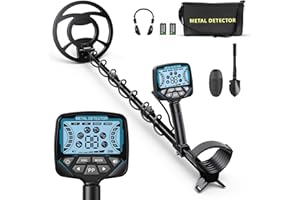Haedswer Rivelatore di metallo professionale, 5 modalità Gold Detector per adulti e bambini, IP68 impermeabile 26 cm bobina di ricerca con display LCD, alta sensibilità