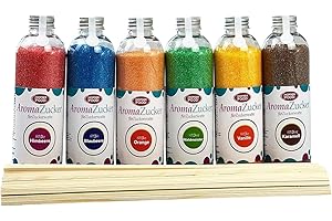 HOPSER FOOD FUN 6 paquetes de 230 g de algodón de azúcar sin azoicos para máquina de algodón de azúcar, incluye 100 varillas de algodón de azúcar (arándano, frambuesa, vainilla, caramelo, aspérula, naranja)