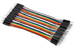 Chanzon 40 piezas 10 cm Macho a Macho Cavetti Jumper Wire Dupont Cable Line Conector Cinta de 40 pines Sin soldadura para Arduino Raspberry pi Placa de pruebas electrónica Protoboard PCB Board