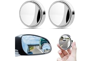 SHUXIA 2Pcs Blind Spot Mirrors For Cars,Blindspot Mirrors for car,360° Rotate Sway Silver HD Glass Round Curved Convex Wide Angle Mirror,Universal Car Blind Spot Mirrors for Car SUV Trucks Traffic Safety